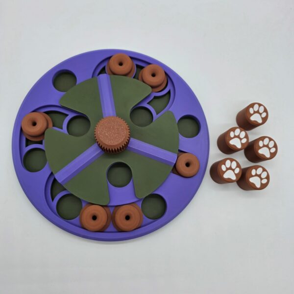 PRE MADE: Puzzel Carrousel 'Audi' legergroen/paars/bruin
